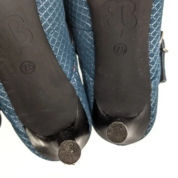 Betabrand Blue Patterned Mary Jane Pumps Size 7.5 - Picture 9 of 11